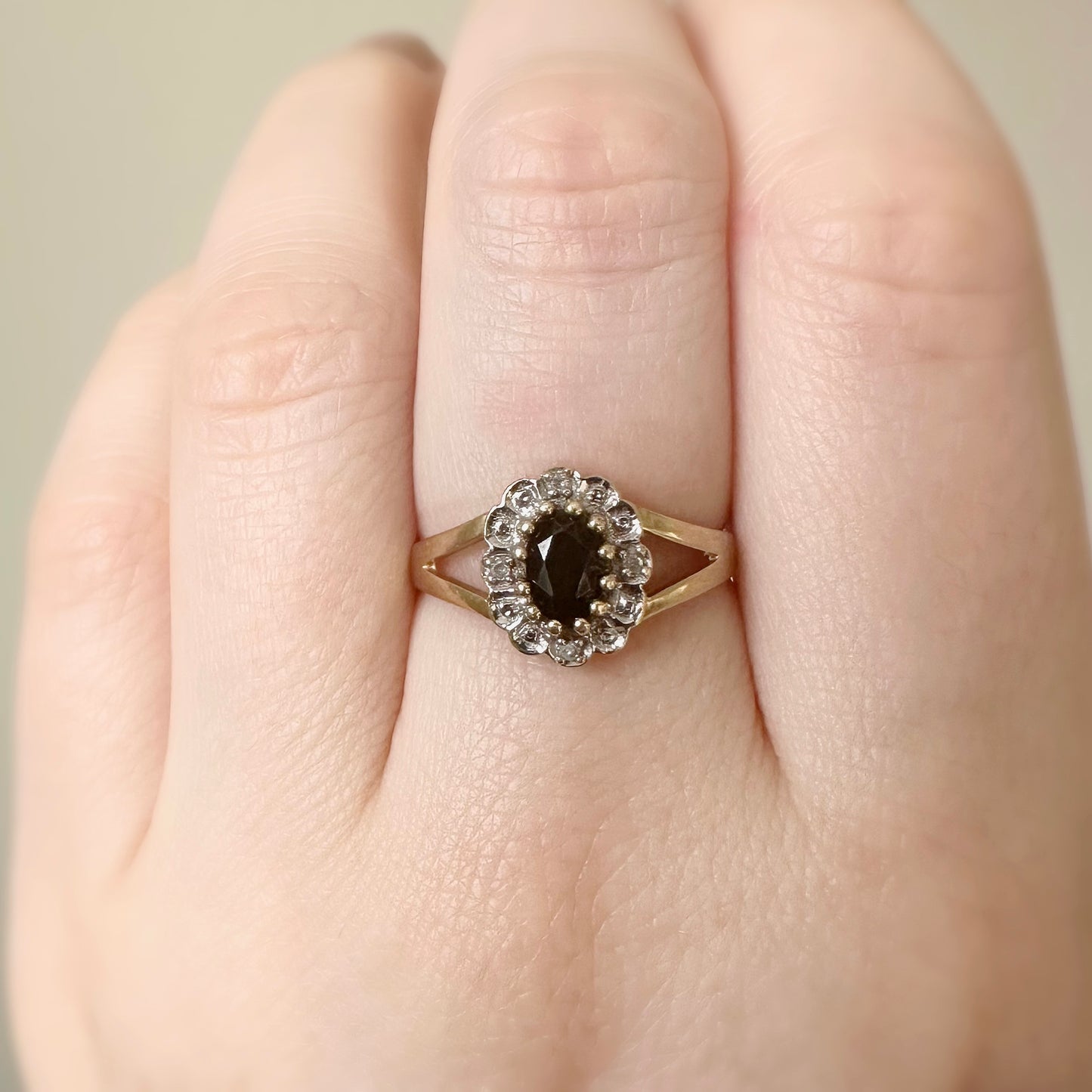 Sybil Sapphire and Diamond Ring