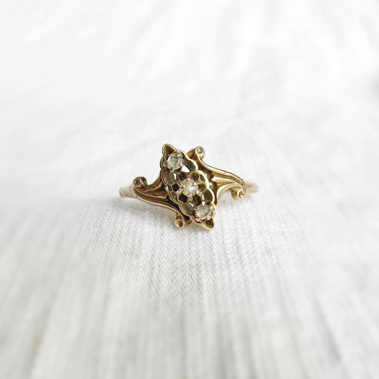 Trinity Pearl and Diamond Ring Peach and Willow