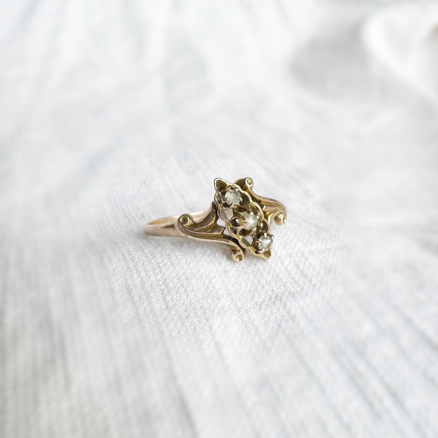 Trinity Pearl and Diamond Ring