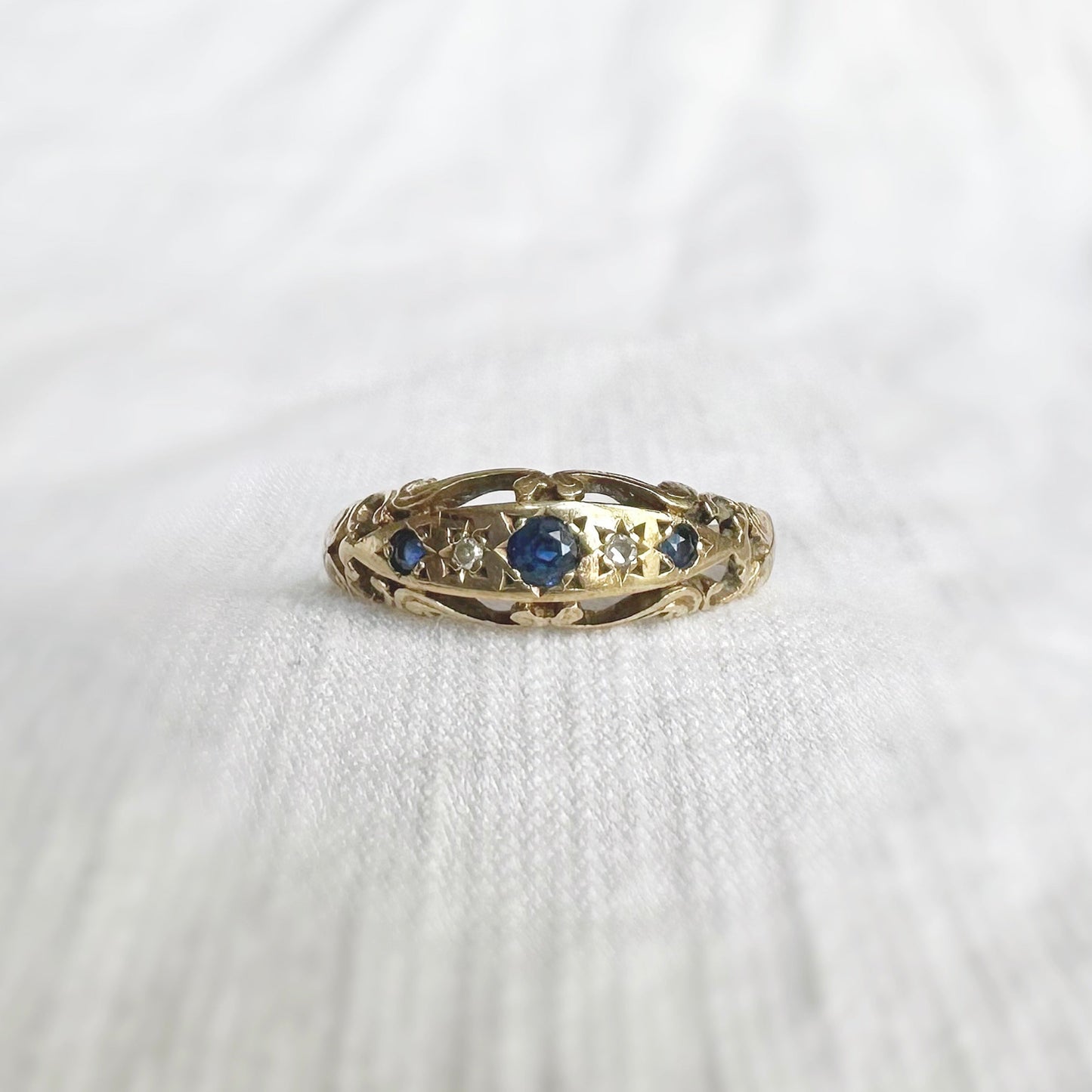 Meredith Sapphire and Diamond Ring