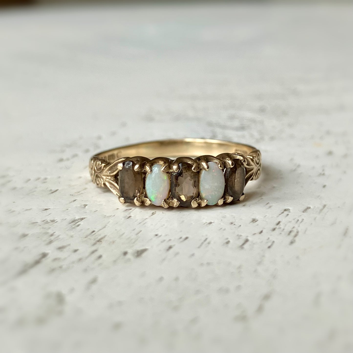 Orla Opal and Smokey Quartz Ring