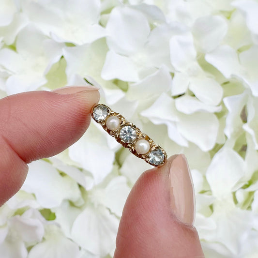 Naomi Pearl and Topaz Ring