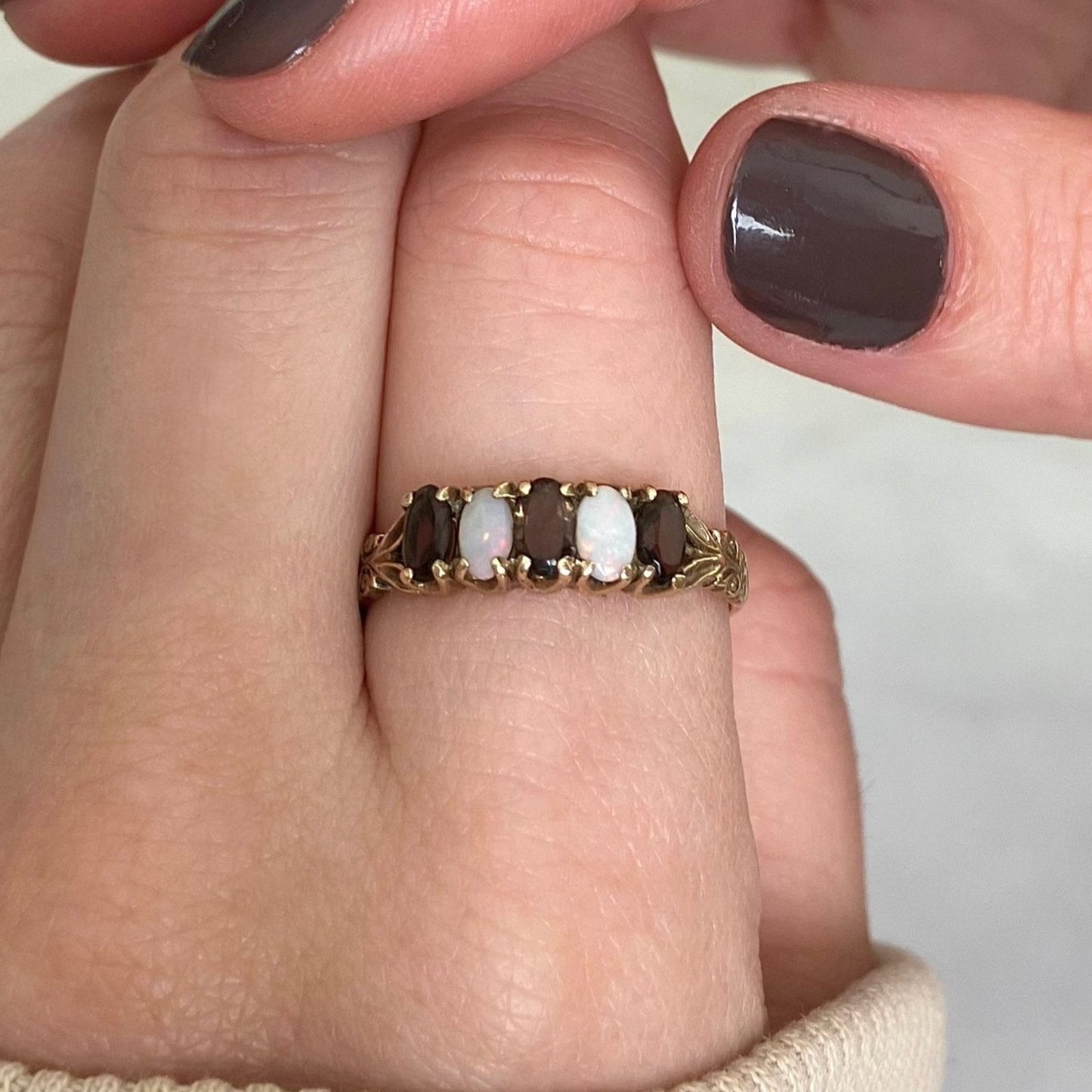 Orla Opal and Smokey Quartz Ring