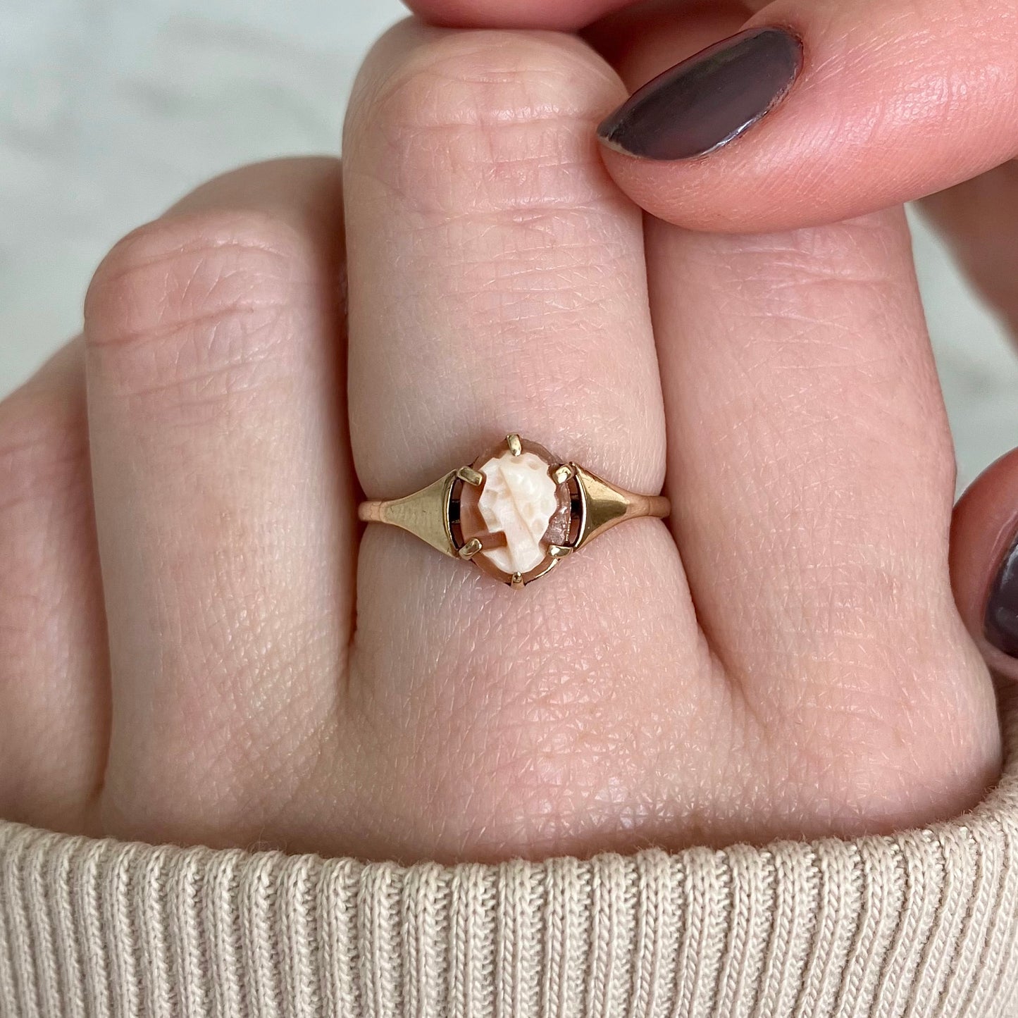 Aurelia Shell Cameo Ring