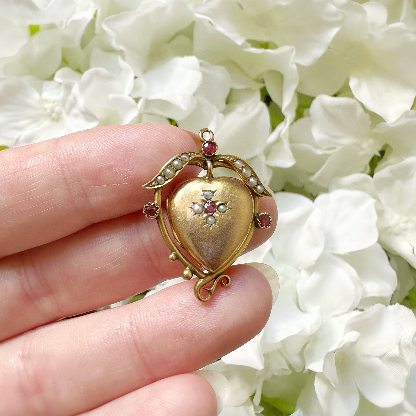 Madeline Victorian Ruby and Seed Pearl Locket