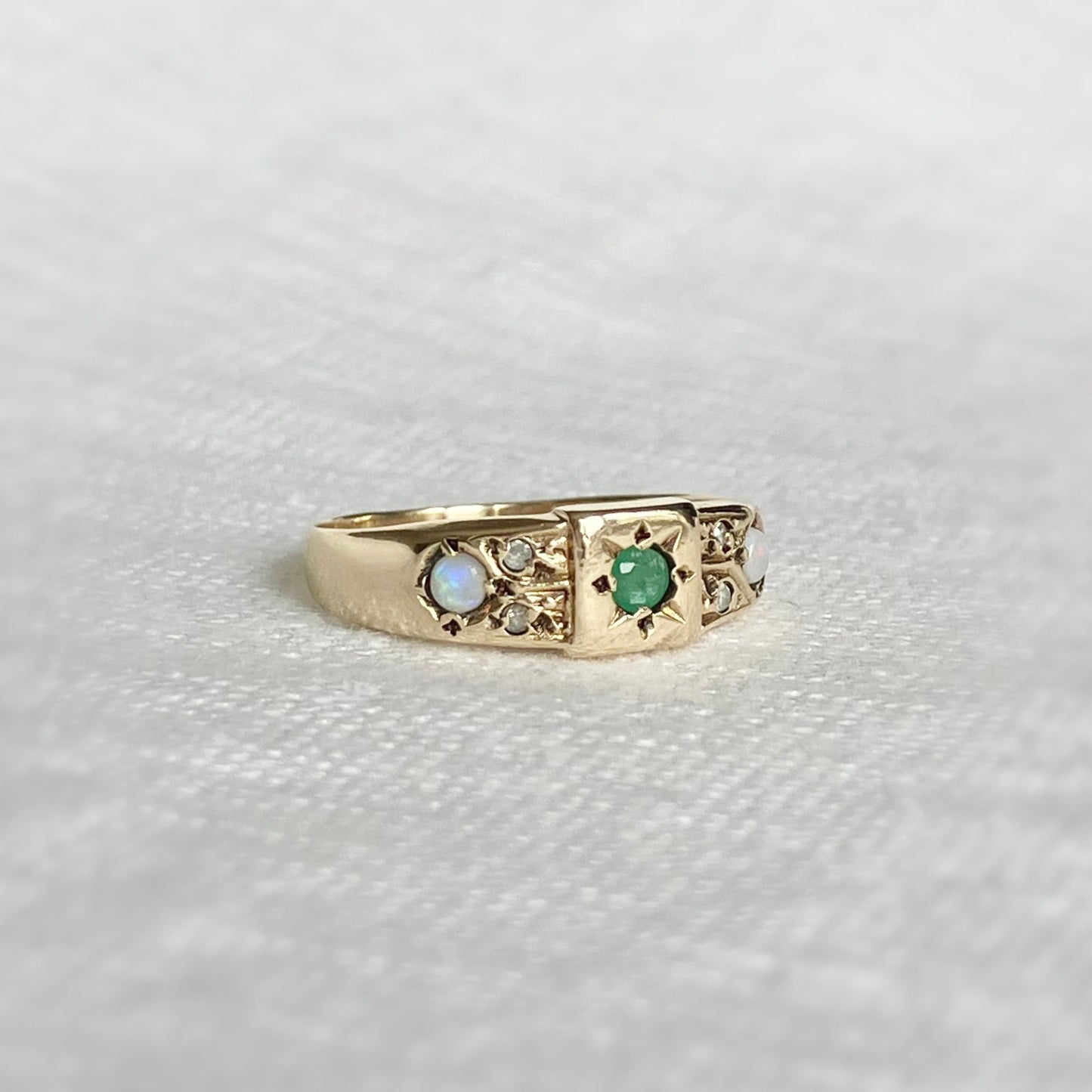 Constance Emerald and Opal Ring