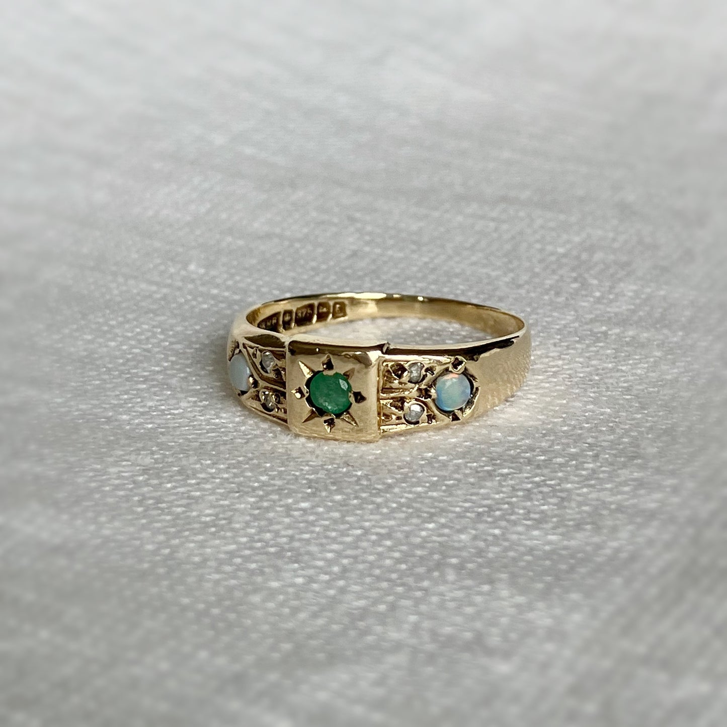 Constance Emerald and Opal Ring