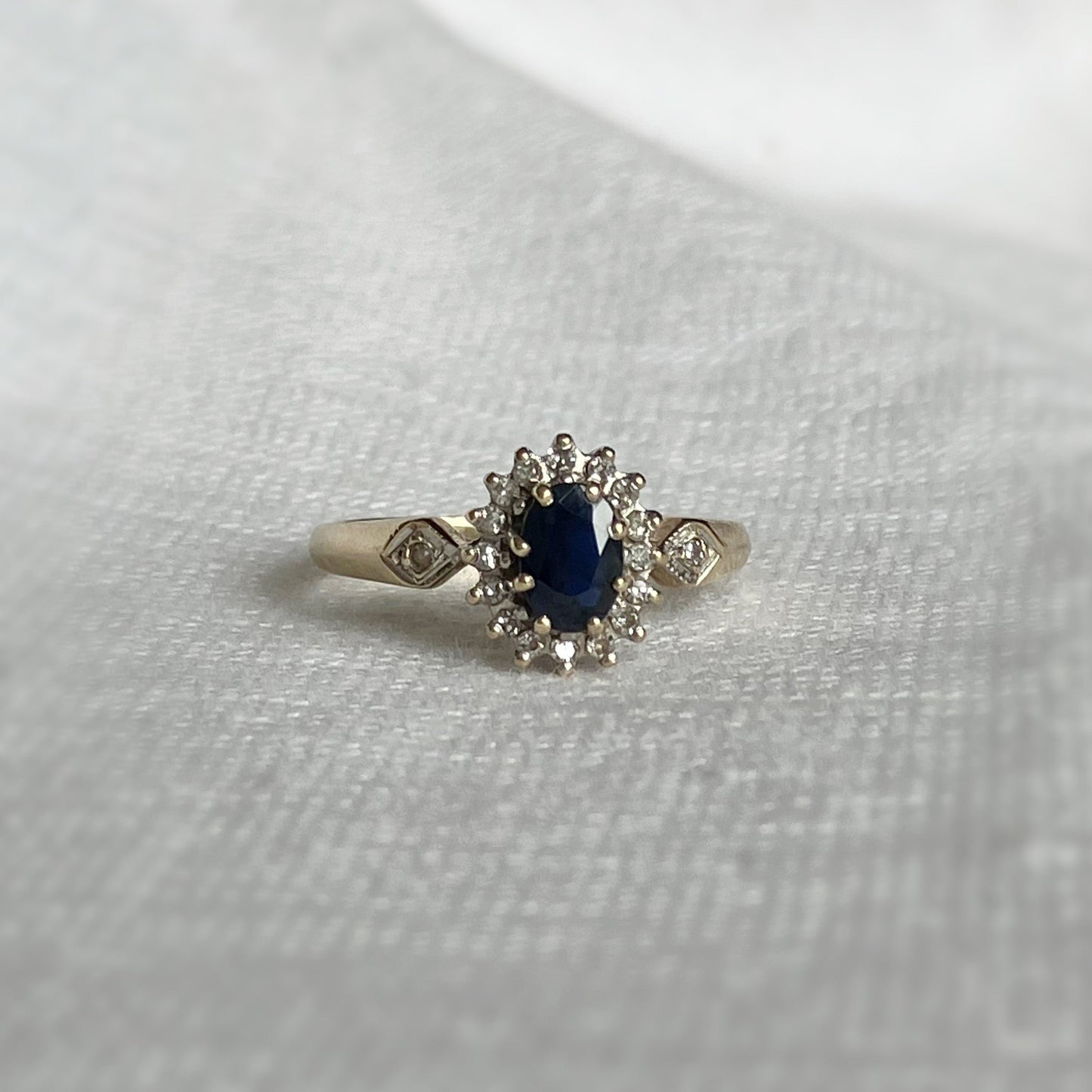 Sybil Sapphire and Diamond Ring