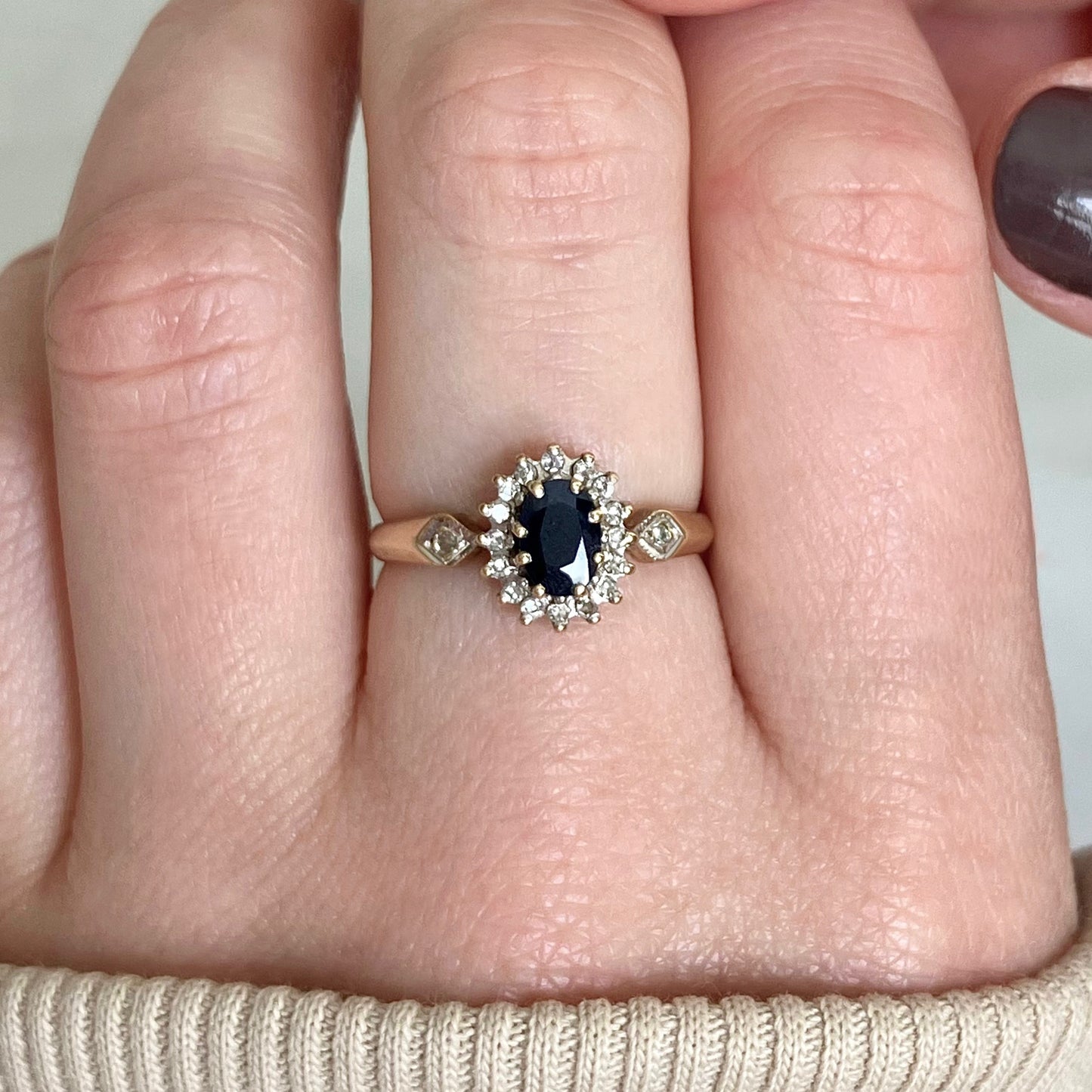 Sybil Sapphire and Diamond Ring
