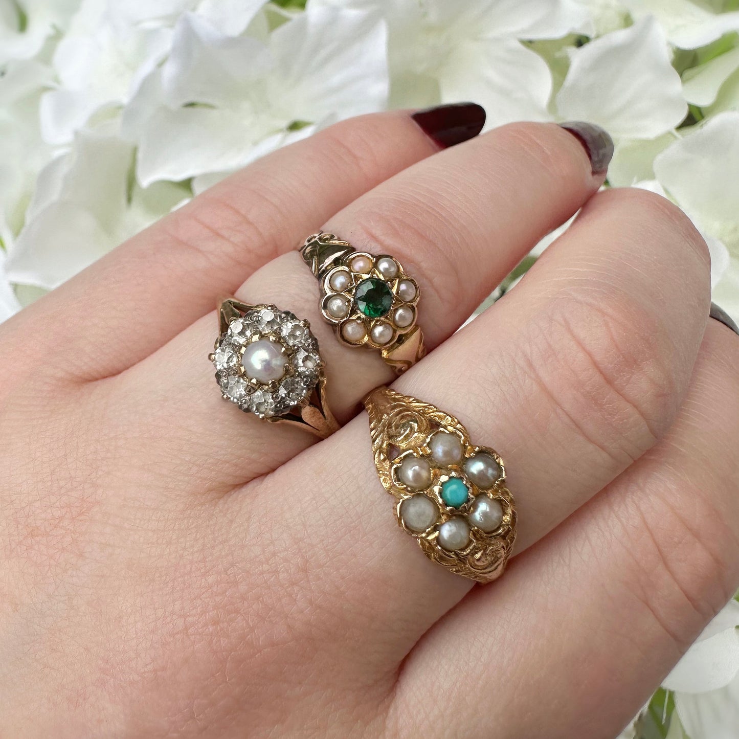 Etienne 15k Victorian Diamond Cluster Ring