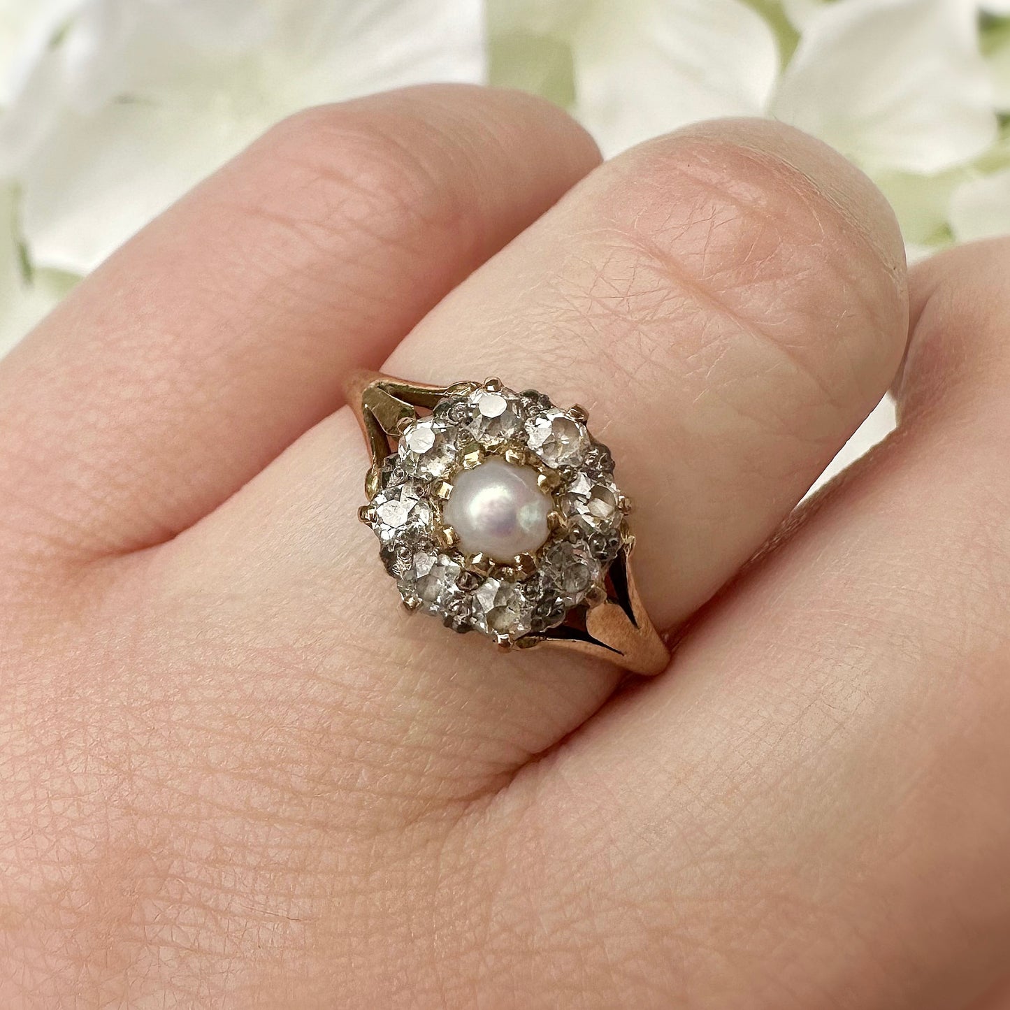Etienne 15k Victorian Diamond Cluster Ring