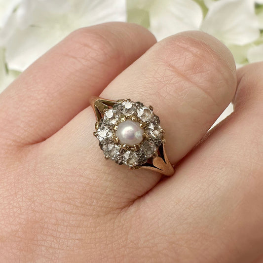 Etienne 15k Victorian Diamond Cluster Ring