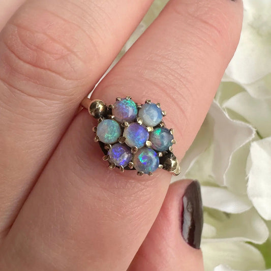 Madison Vintage Opal Cluster Ring Peach and Willow