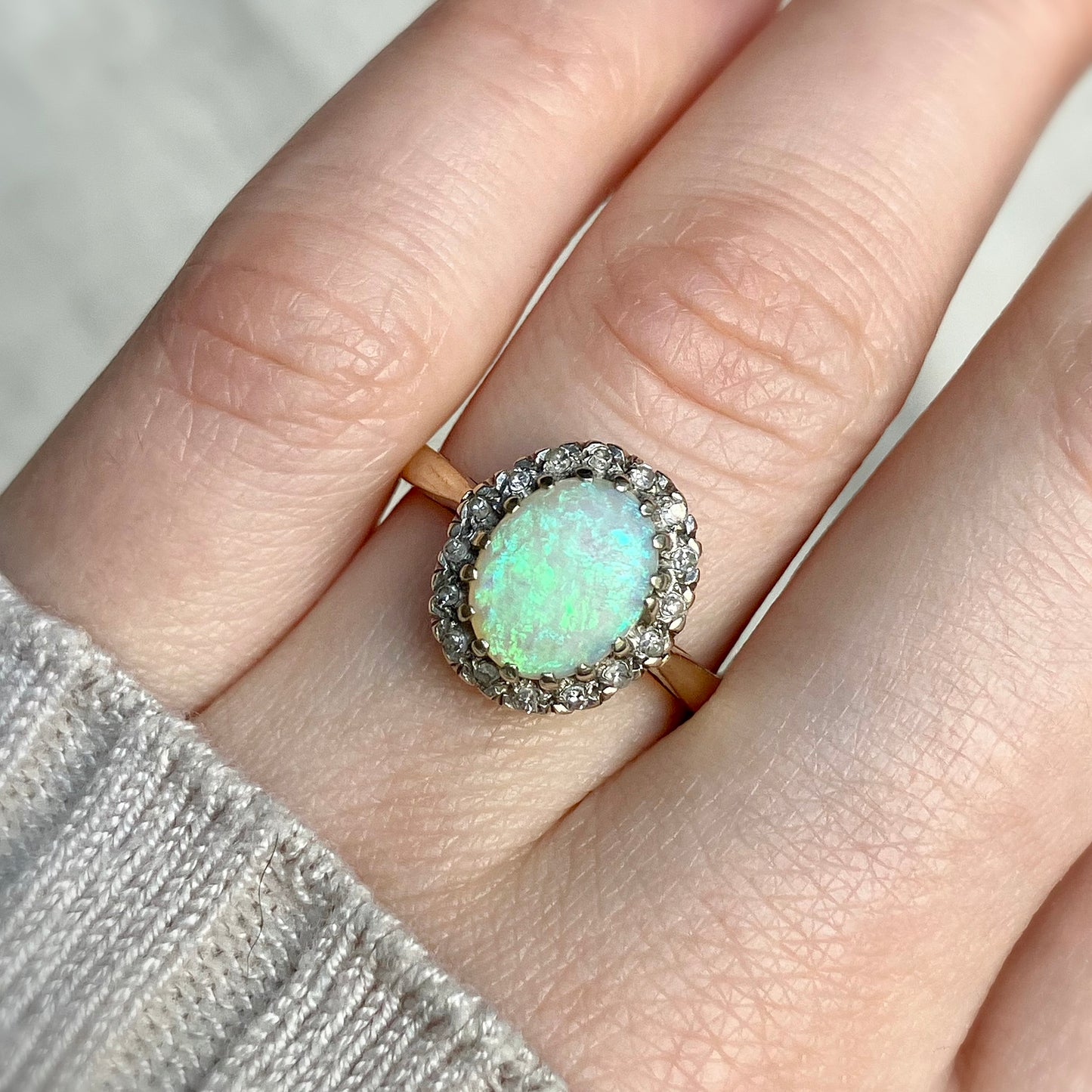 Adaline Opal and Diamond Ring