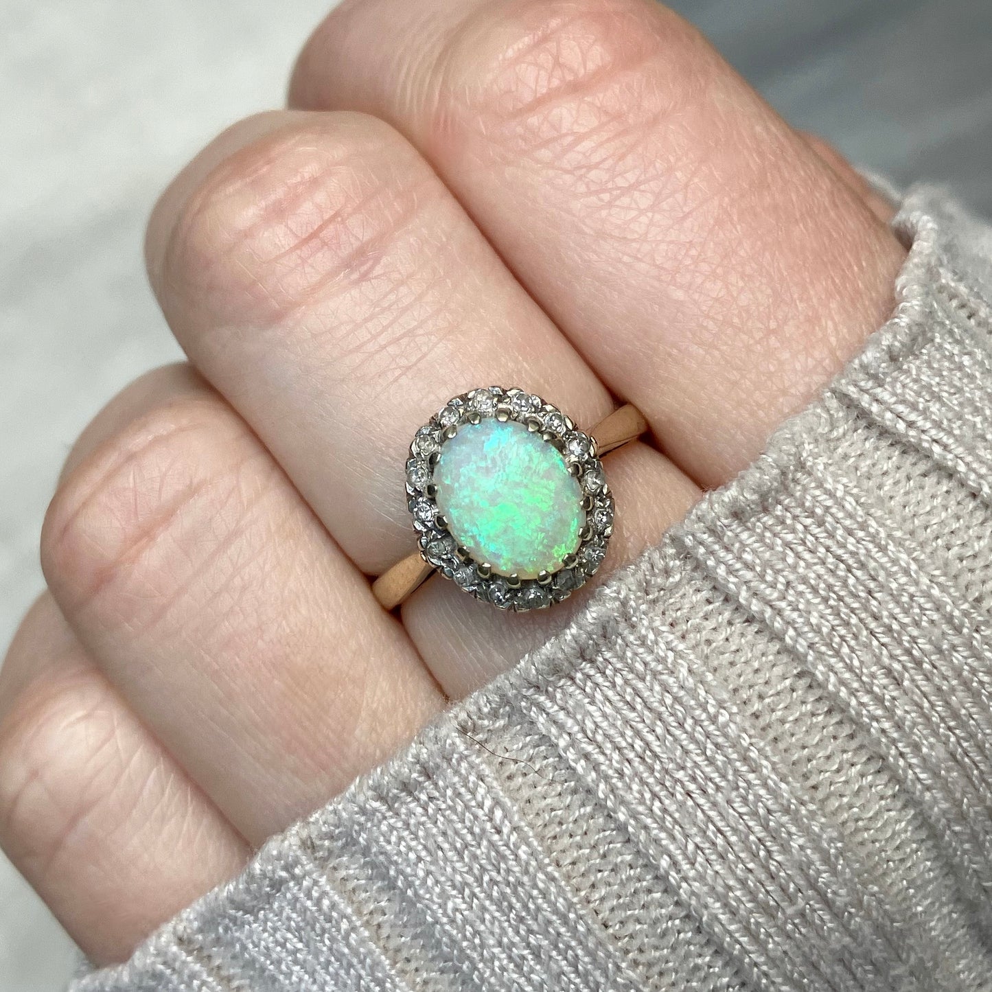 Adaline Opal and Diamond Ring