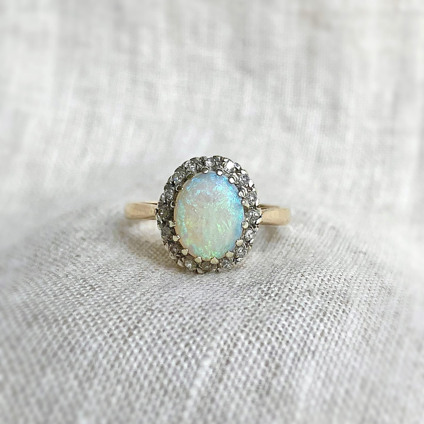 Adaline Opal and Diamond Ring