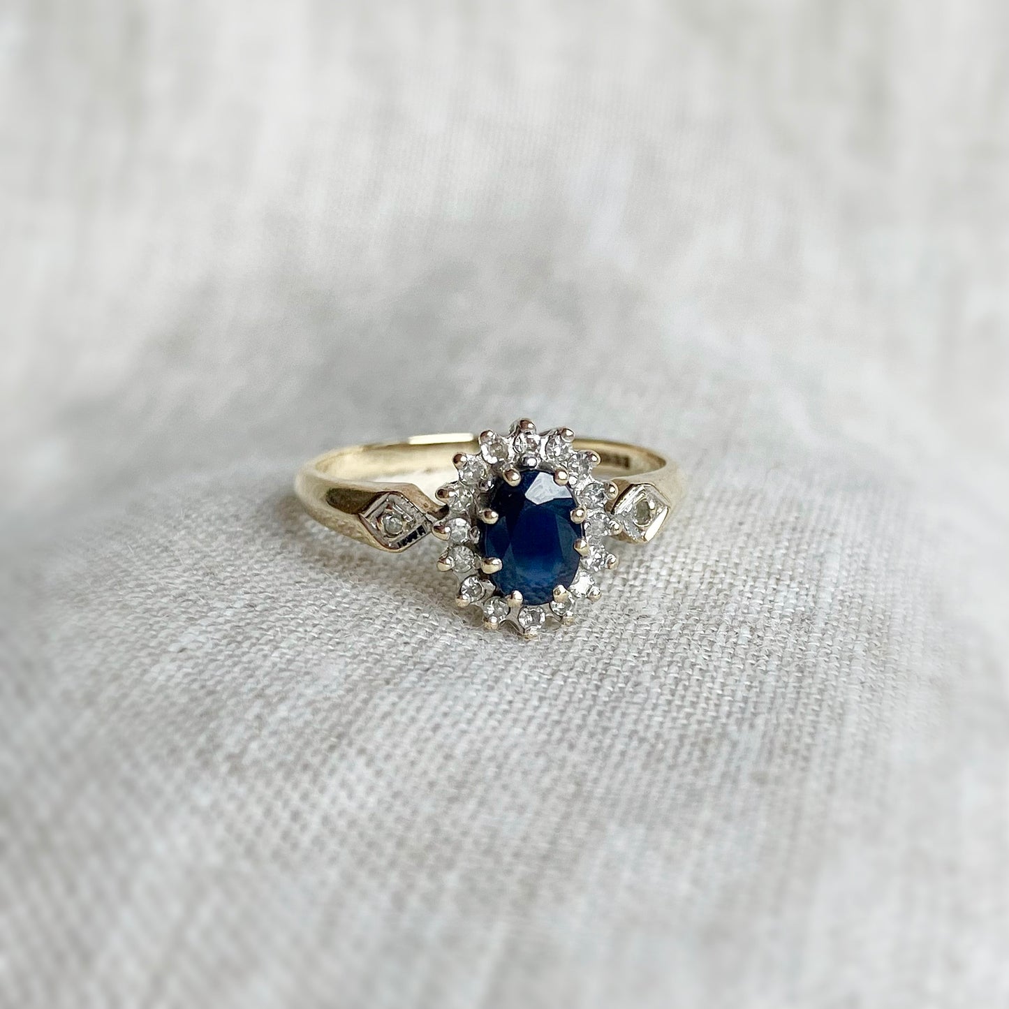 Sybil Sapphire and Diamond Ring