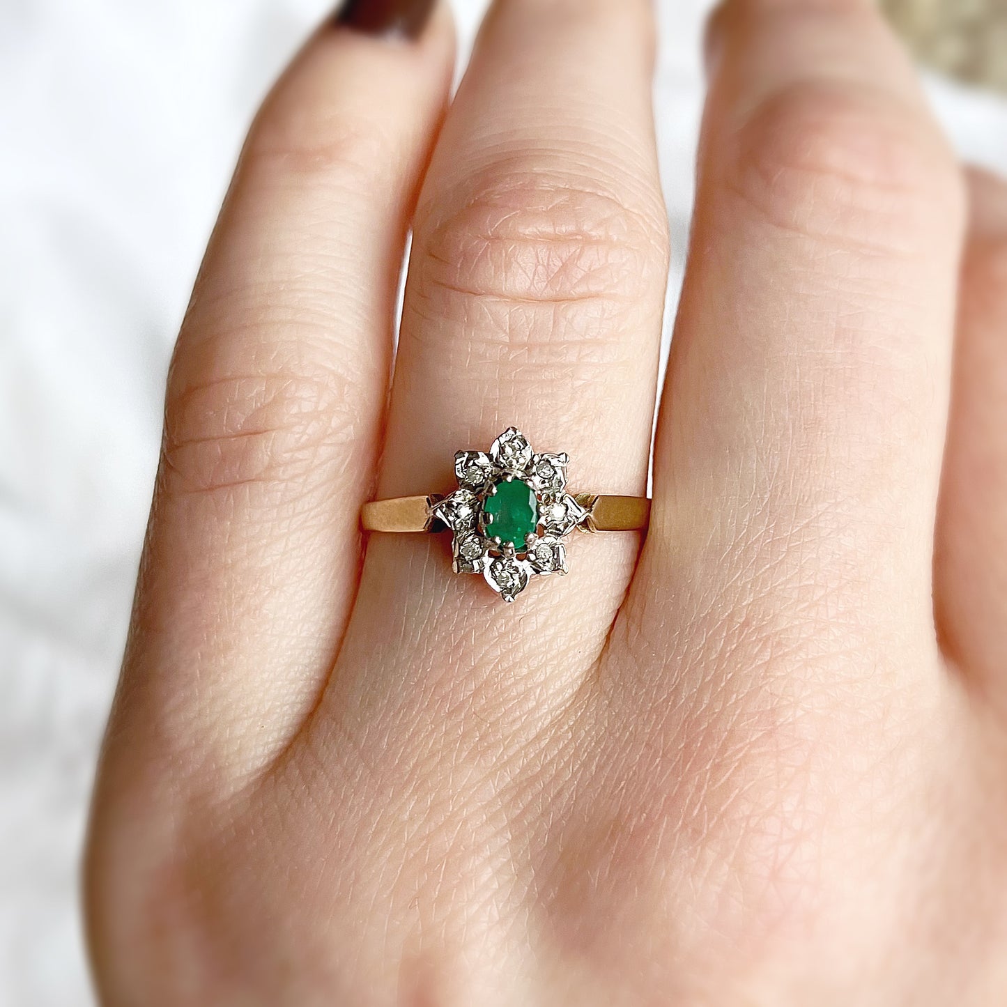 Margot Emerald and Diamond Ring