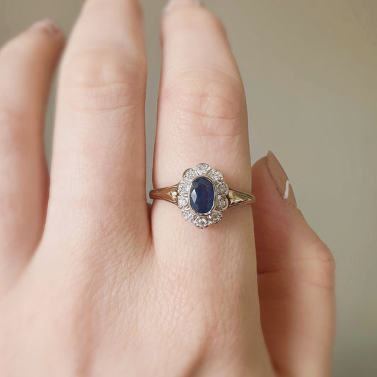 Nancy Diamond and Sapphire Ring