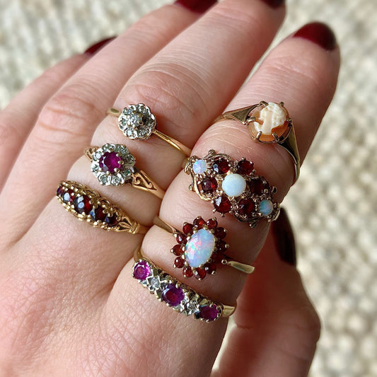 Verity Opal and Garnet Ring