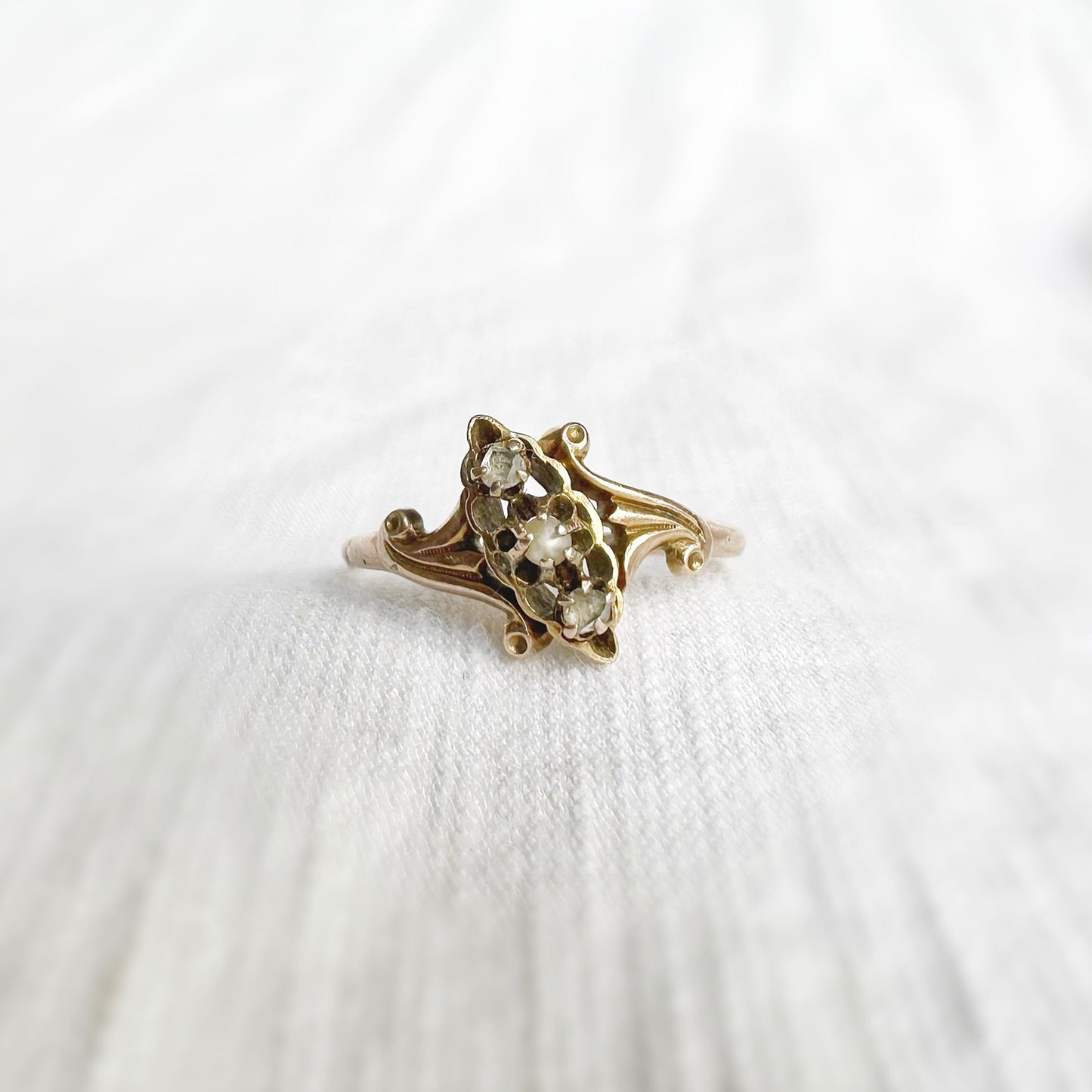 Trinity Pearl and Diamond Ring