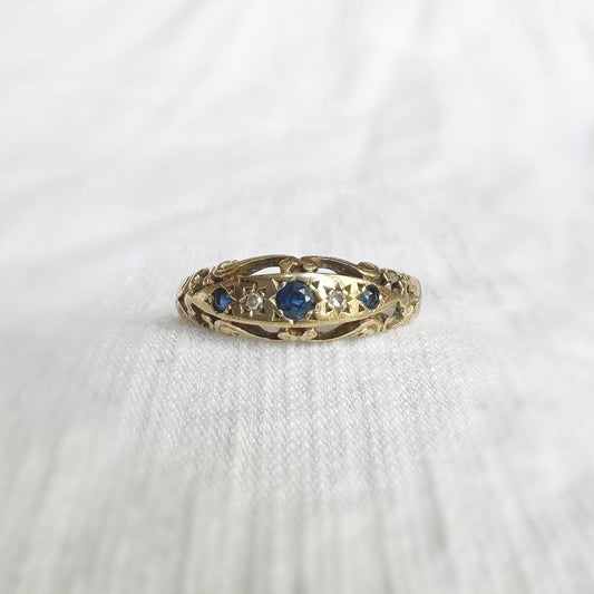 Meredith Sapphire and Diamond Ring
