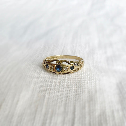 Meredith Sapphire and Diamond Ring