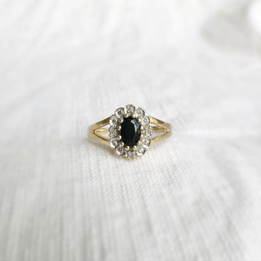 Sybil Sapphire and Diamond Ring