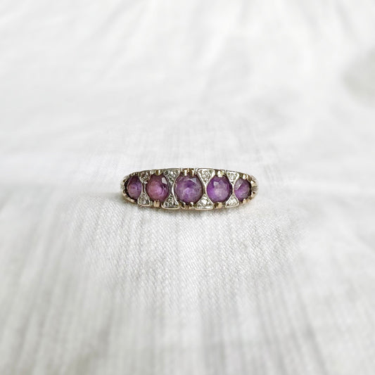 Hattie Amethyst and Diamond Ring
