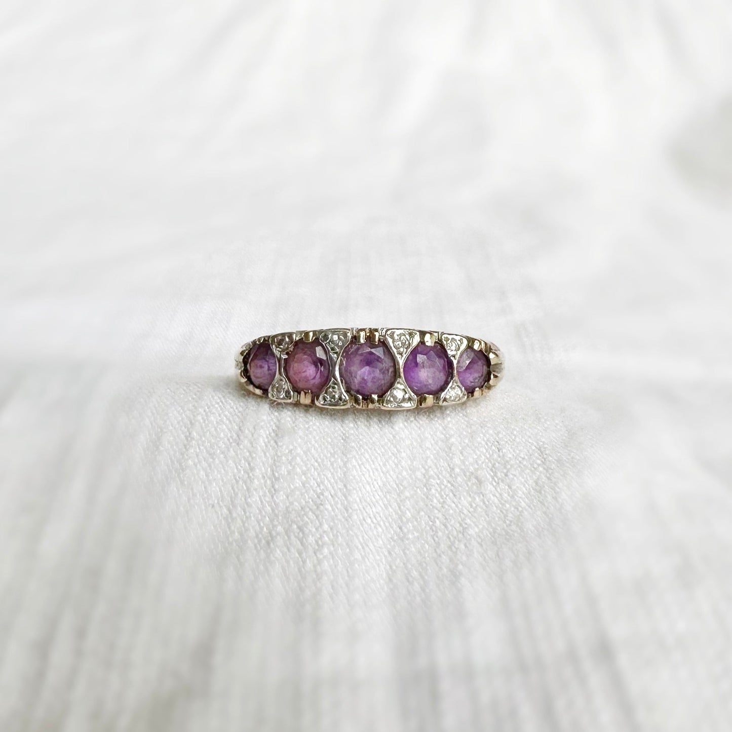 Hattie Amethyst and Diamond Ring