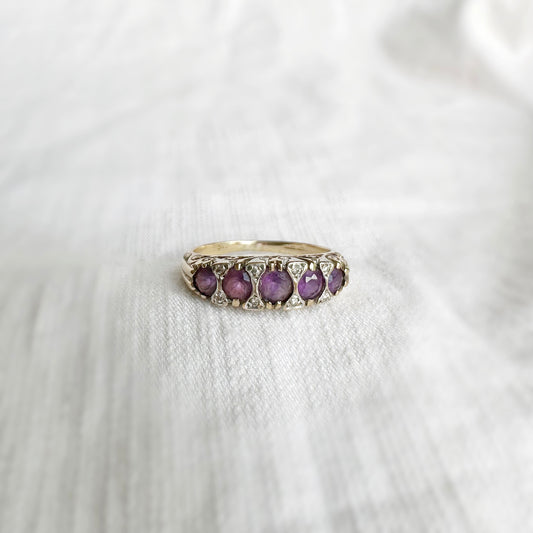 Hattie Amethyst and Diamond Ring