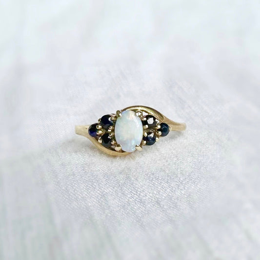 Clara Opal and Sapphire Ring