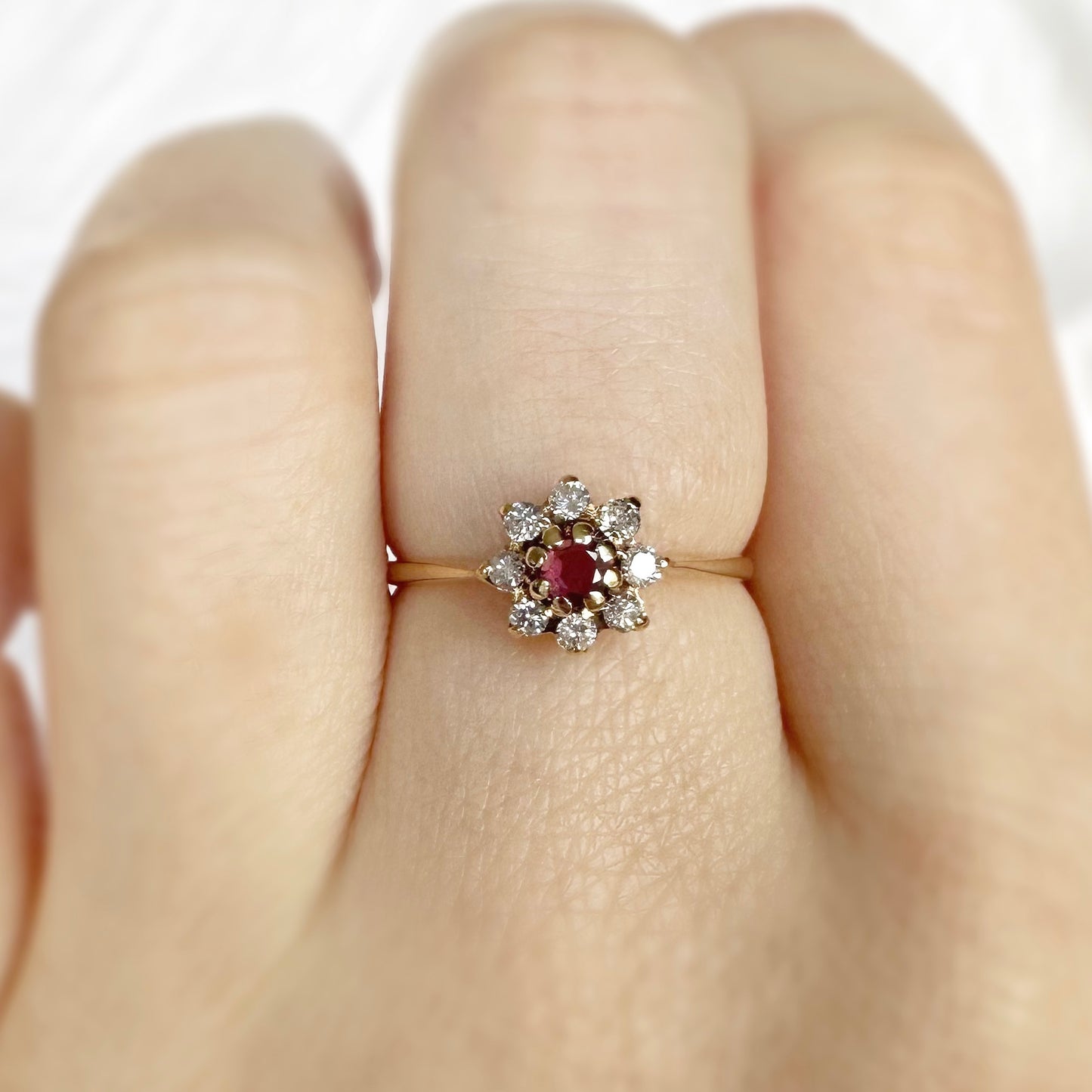 Amelia Diamond and Pink Topaz Ring