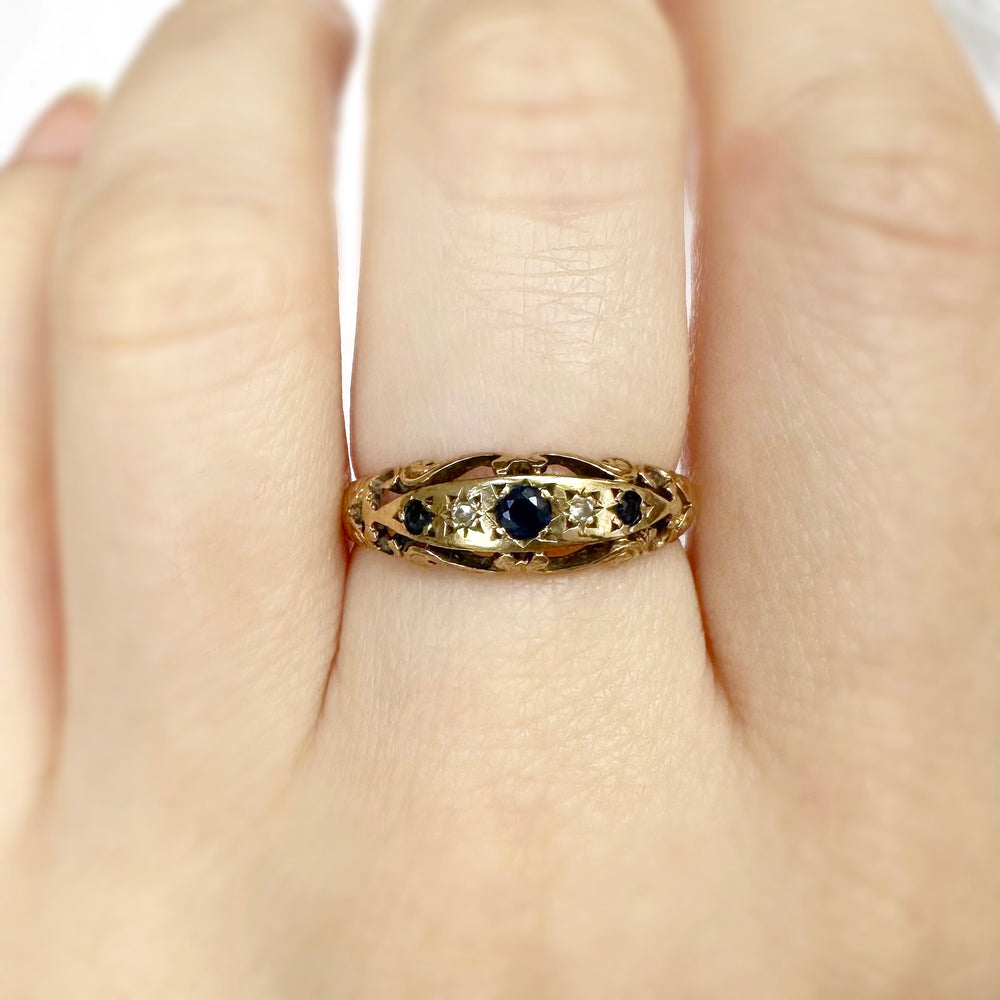 
                  
                    Load image into Gallery viewer, Meredith Sapphire and Diamond Ring
                  
                