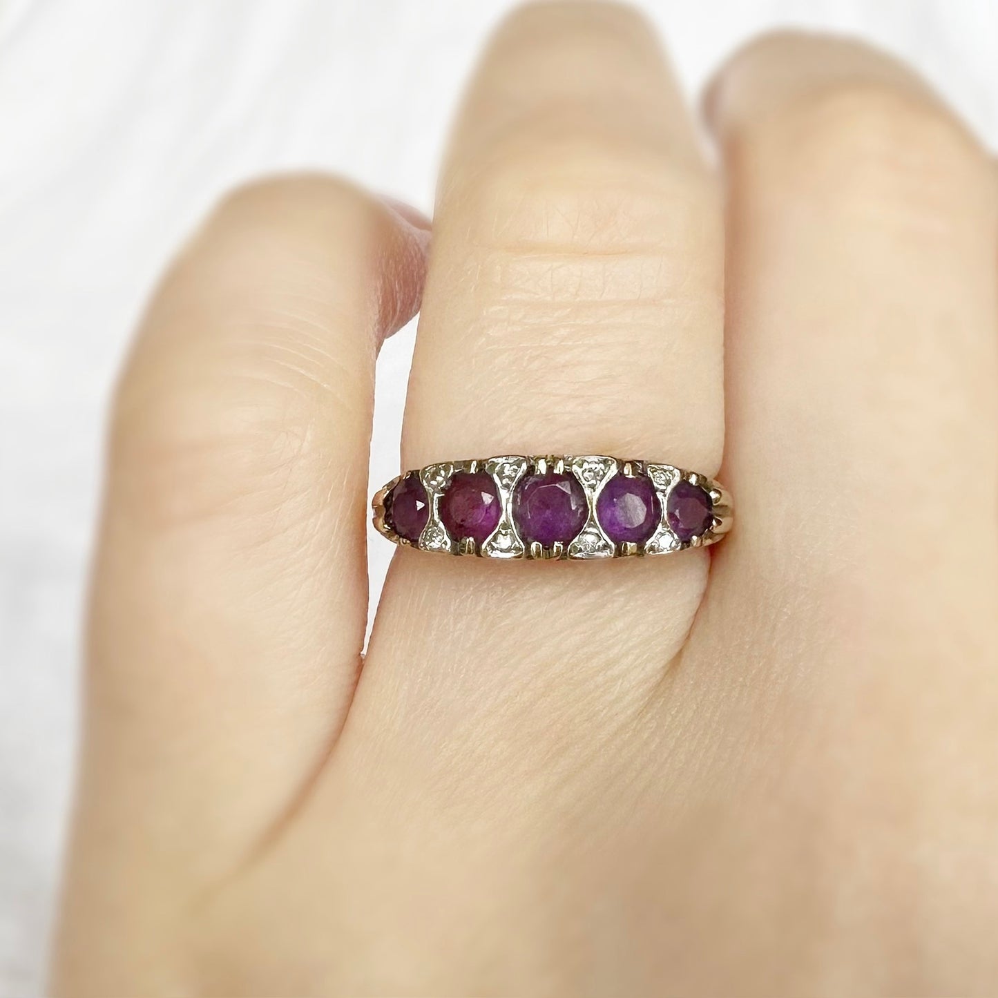 Hattie Amethyst and Diamond Ring