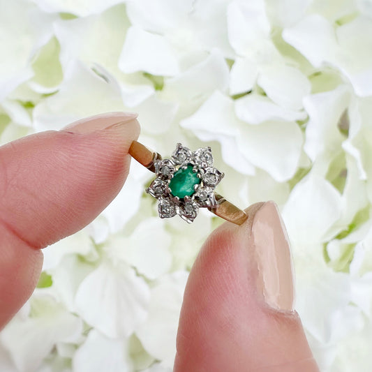 Margot Emerald and Diamond Ring
