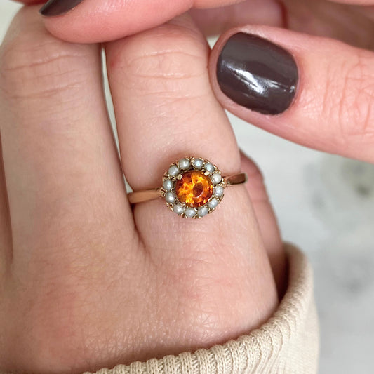 Marni Citrine and Pearl Ring