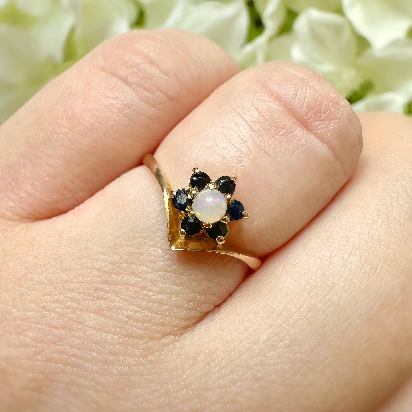 Ida Opal and Sapphire Ring