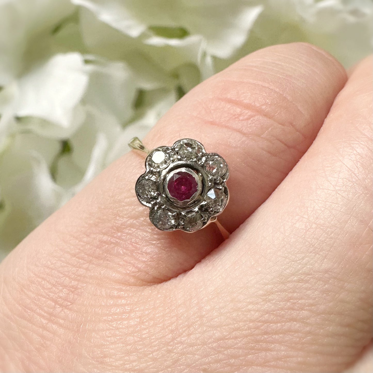Rosa Victorian Diamond and Ruby Ring