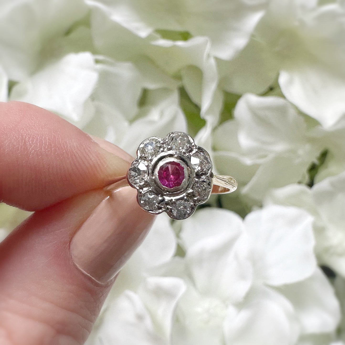 Rosa Victorian Diamond and Ruby Ring