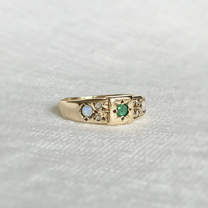 
                  
                    Load image into Gallery viewer, Constance Emerald and Opal Ring
                  
                
