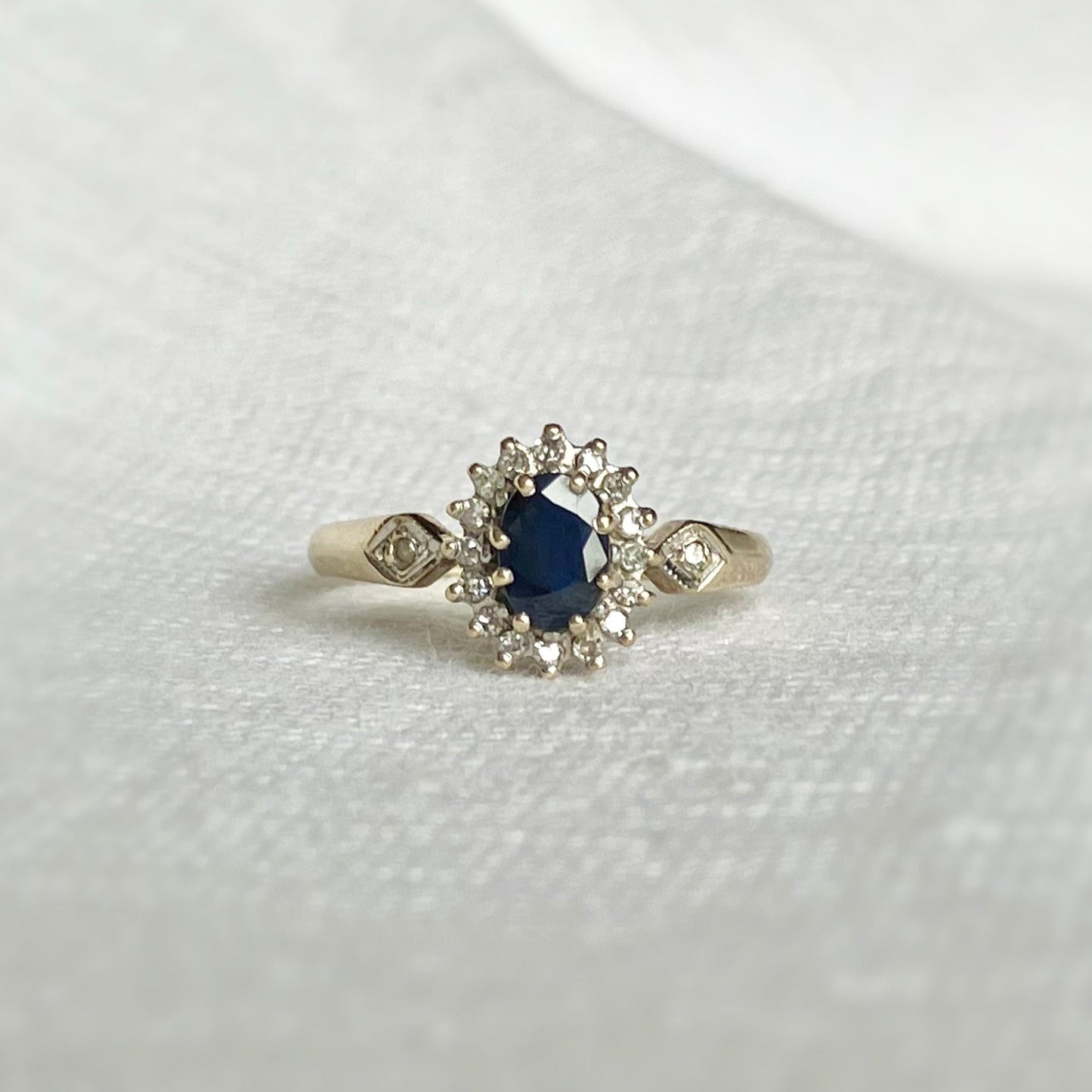 Sybil Sapphire and Diamond Ring