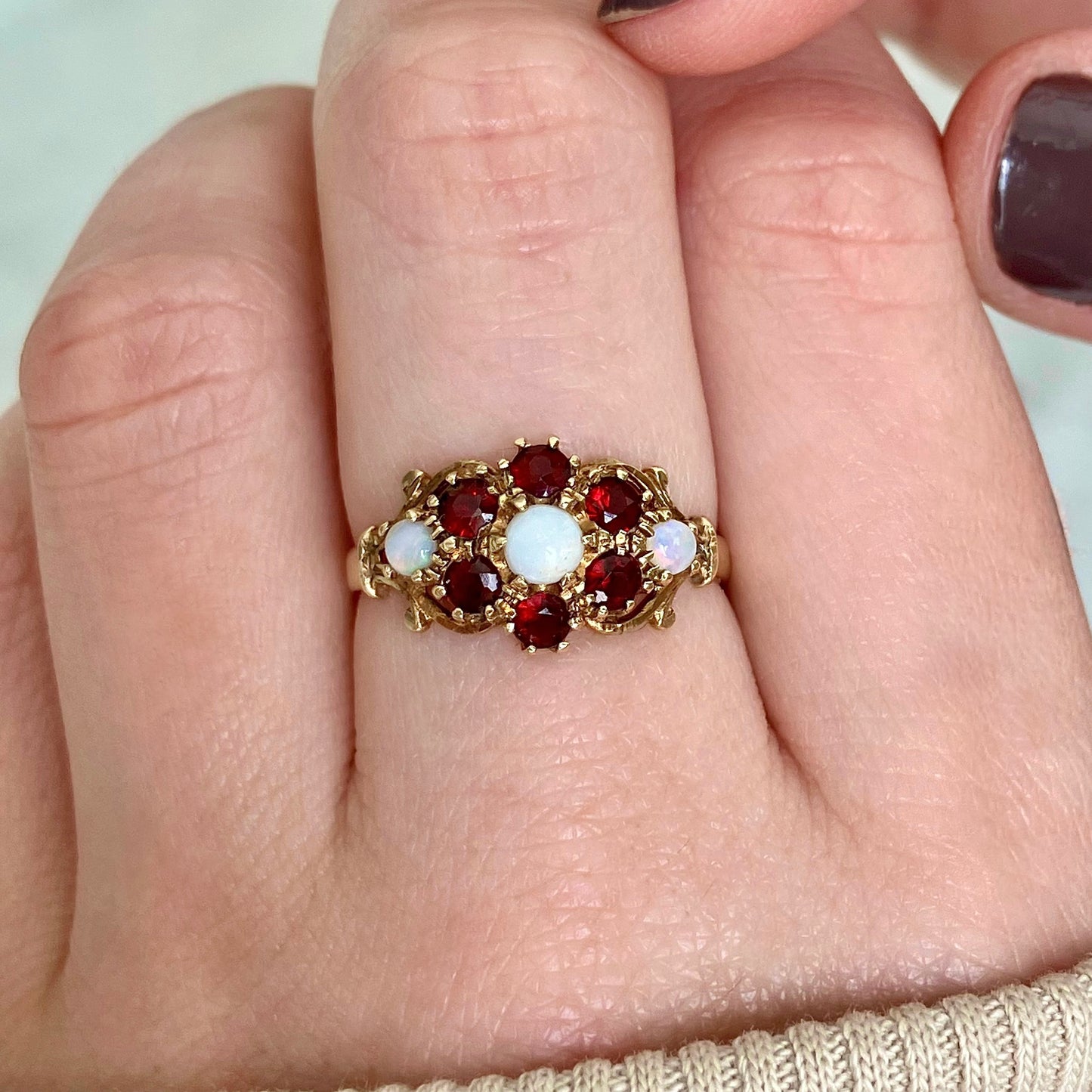 Rosalind Garnet and Opal Ring