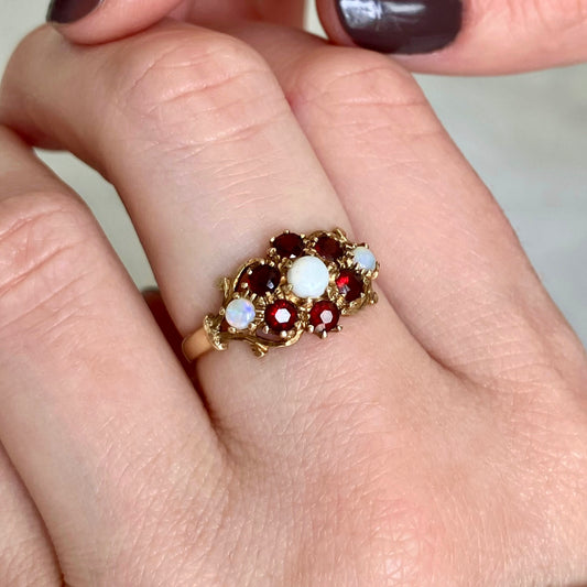 Rosalind Garnet and Opal Ring