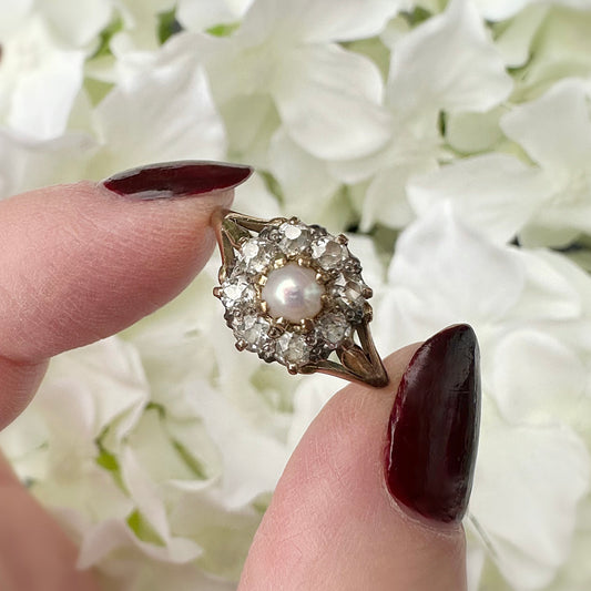Etienne 15k Victorian Diamond Cluster Ring