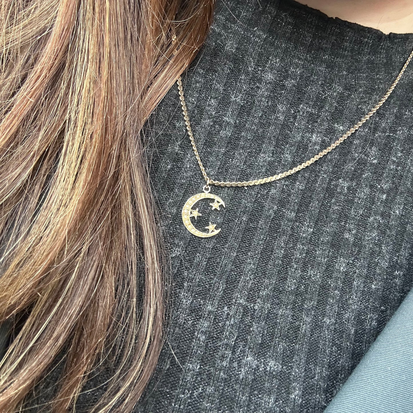 Estelle Victorian Moon Pendant