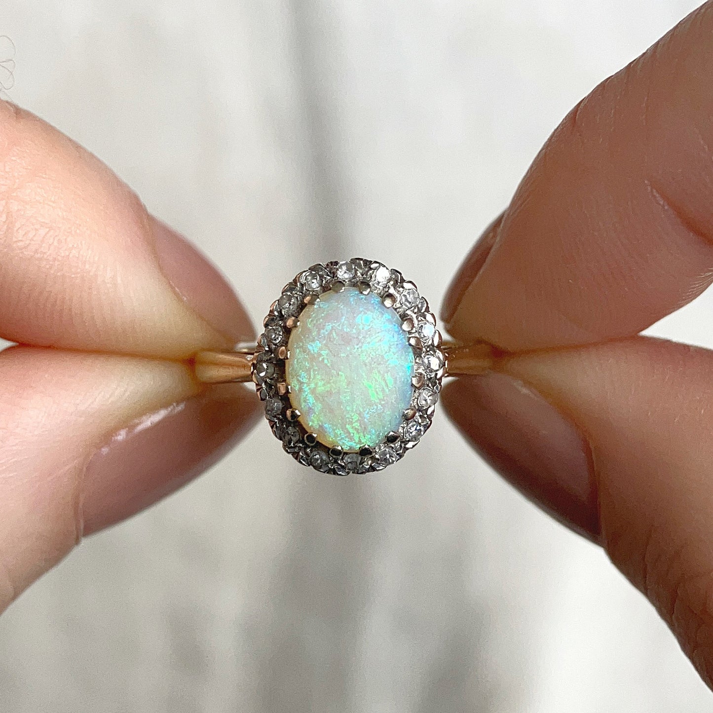 Adaline Opal and Diamond Ring