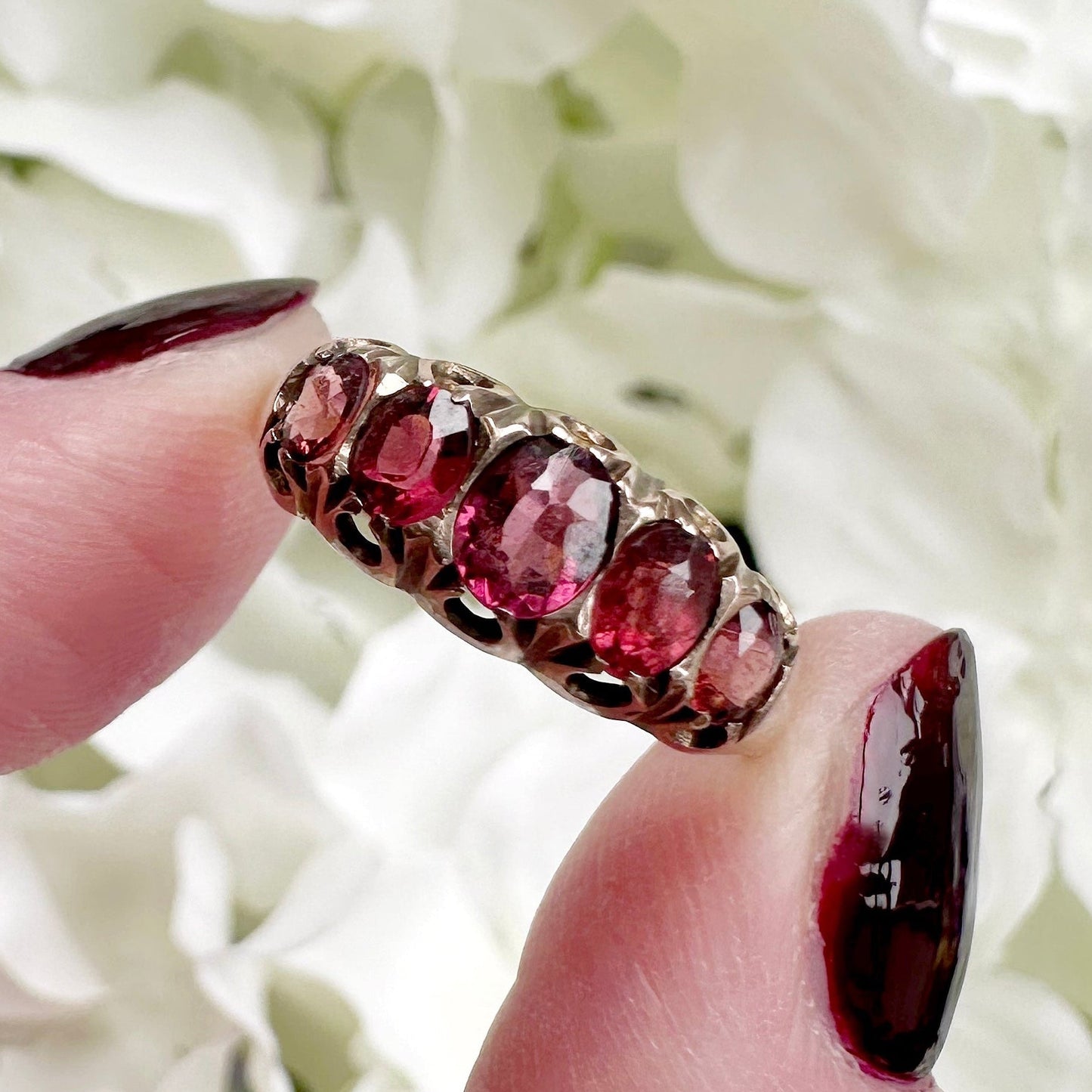 Ophelia 9ct Edwardian Garnet Ring
