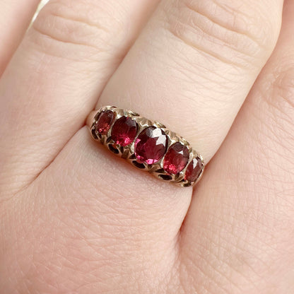 Ophelia 9ct Edwardian Garnet Ring