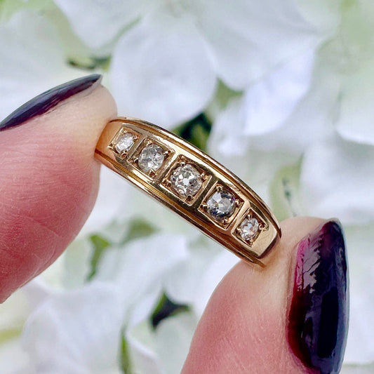 Cecile 18ct Victorian Diamond Five Stone Band Ring